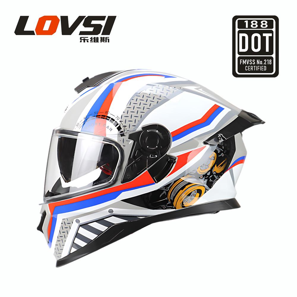 Motorcycle Helmet Black Skull Men's Helmet Motorcycle Full Helmet Men's and Women's All-season Universal Double Lens Riding