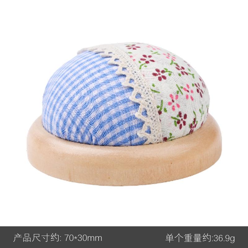 Rural Style Wooden Base Round Cute Cushions Pincushions Pin Cushion Pincushion Holder Needle Holders Pin Holders for DIY Craft