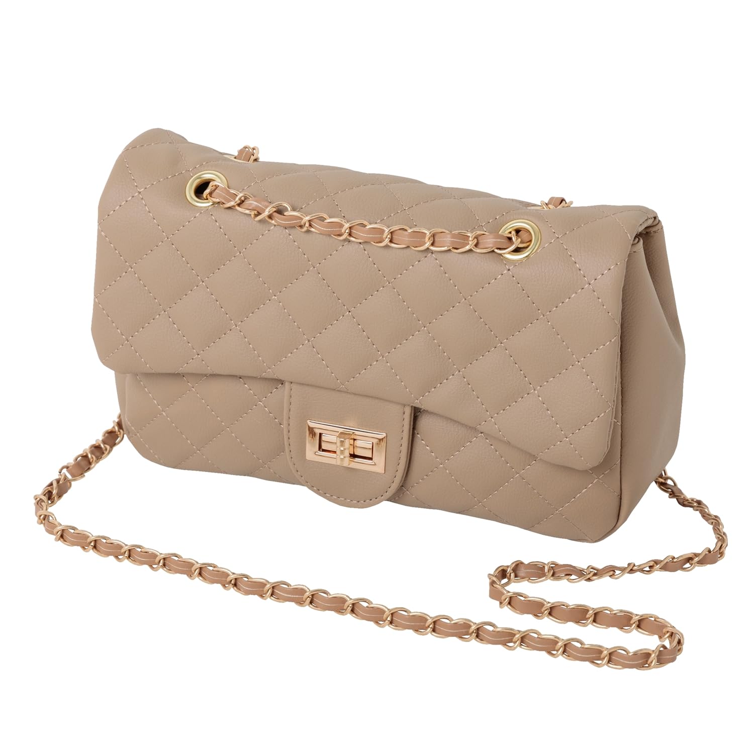 

Quilted shoulder bag for shoulder large R47 Beige [CROSSMABARY] women, crossbody, bag, large, chain, 2-way, leather, capacity, beige, stylish, adult, бежевий