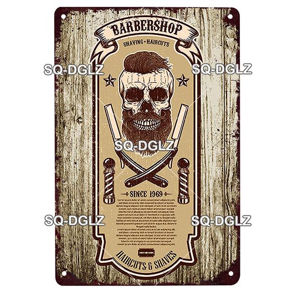 Vintage Metal Tin Sign Retro Barber Shop Wall Decor Aluminum Shaving Haircut Poster Plaque