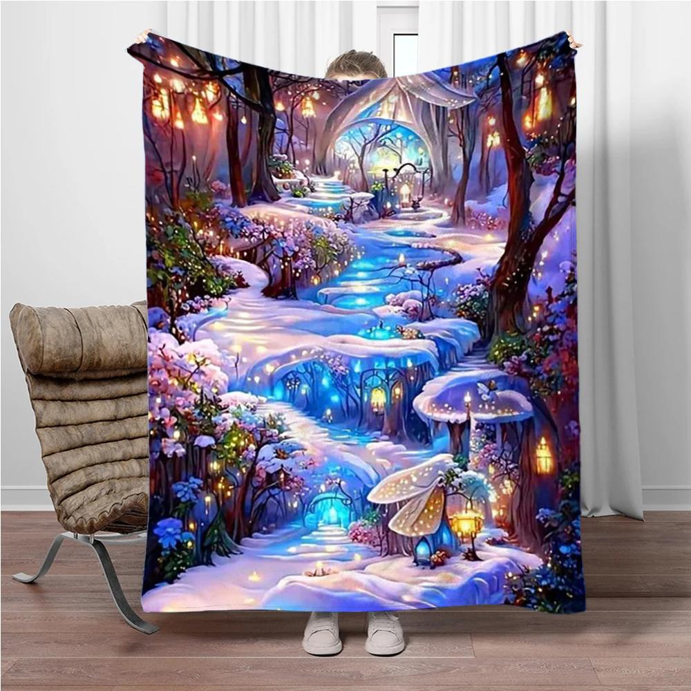

Waterfall Tree Soft Flannel Blankets Keep Warm Throw Blanket Comfortable Blanket for Picnic Beds Sofa Home Bedroom Travelling 75x90cm
