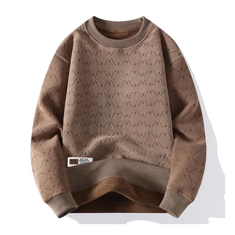 Men's Thick Fleece-Lined Round Neck Sweatshirt