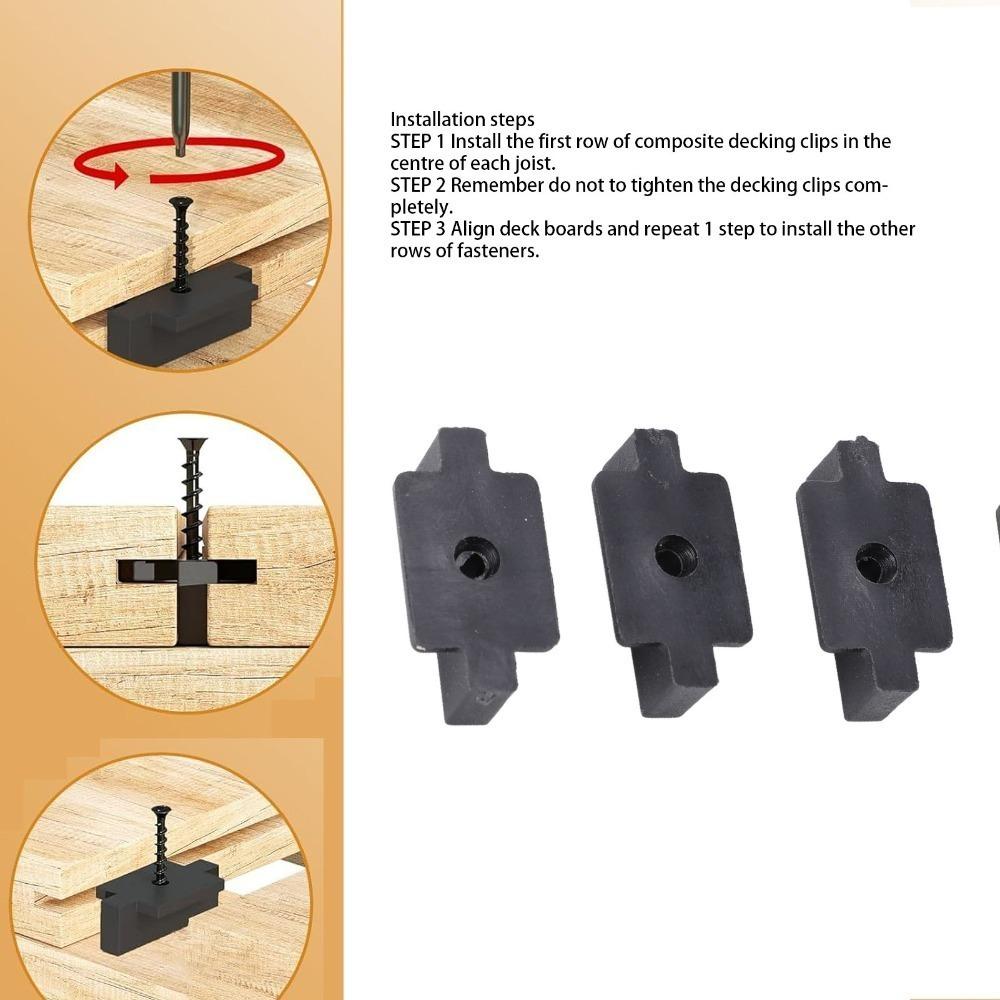 100pcs With Metal Screws Hidden Deck Fasteners Easy Installation Composite Decking Clips Deck Board
