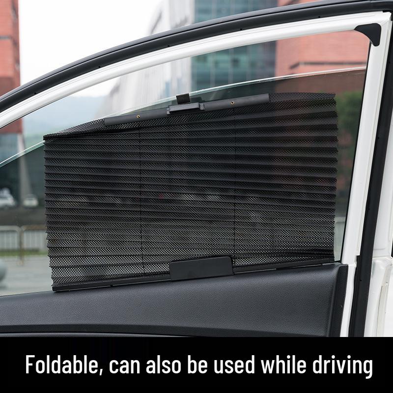 Automatic Retractable Car Side Window Sunshade Curtain чёрный