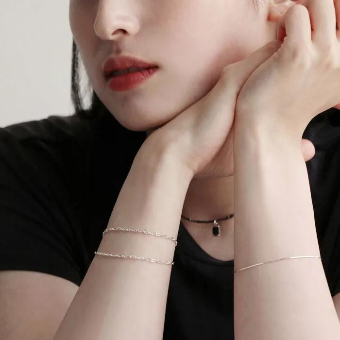 [Silver 925] silver thin snake chain bracelet