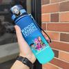 Cartoon Christmas K-Pop Demon Hunters Printed 550Ml Water Bottle Large Capacity Drinking Cup Portable Outdoor Sports Water Cup Children Kid Gift