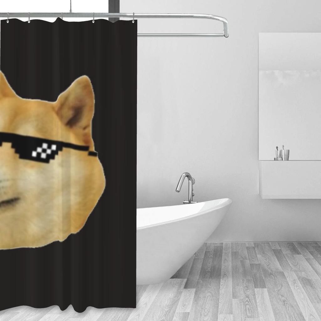 Doge Shiba Inu Memes Duschvorhang Badezimmer Polyester Wasserdicht Badezimmer Vorhänge Mit Haken