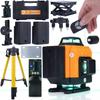 Poziomica Laserowa Orange Tiger 16 Linii ROT16L – Zestaw Z Statywem 43-120 Cm | Detektor Wiązki | Wysoka Precyzja Pomiarów