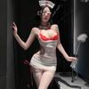 Sexy Sweet Nurse Pure Desire Cosplay Perspective Hanging Neck Hip Skirt Hot Sexy Lingerie Women