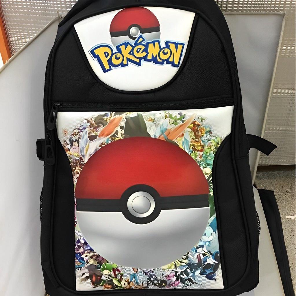 Durable Polyester Pokemon Rucksack 19" Tall Adjustable Shoulder Straps