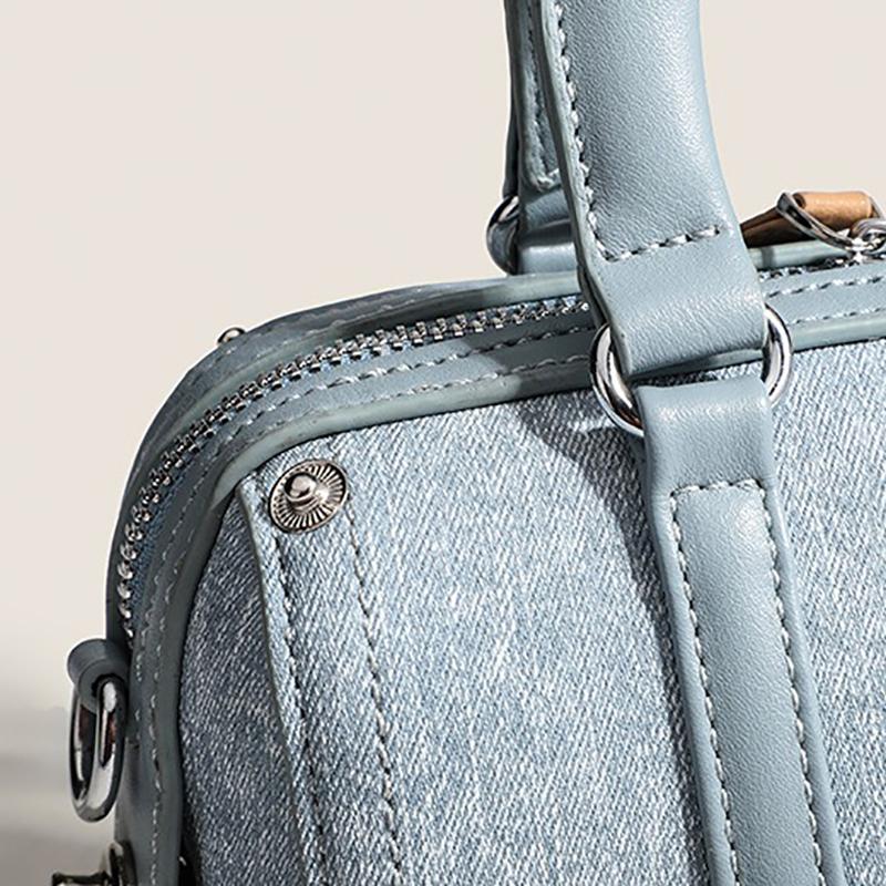 Taschen für Damen 2024 Neuer Stil Die diesjährige beliebte Retro-Denim-Boston-Handtasche High-End-Nischen-Crossbody-Tasche