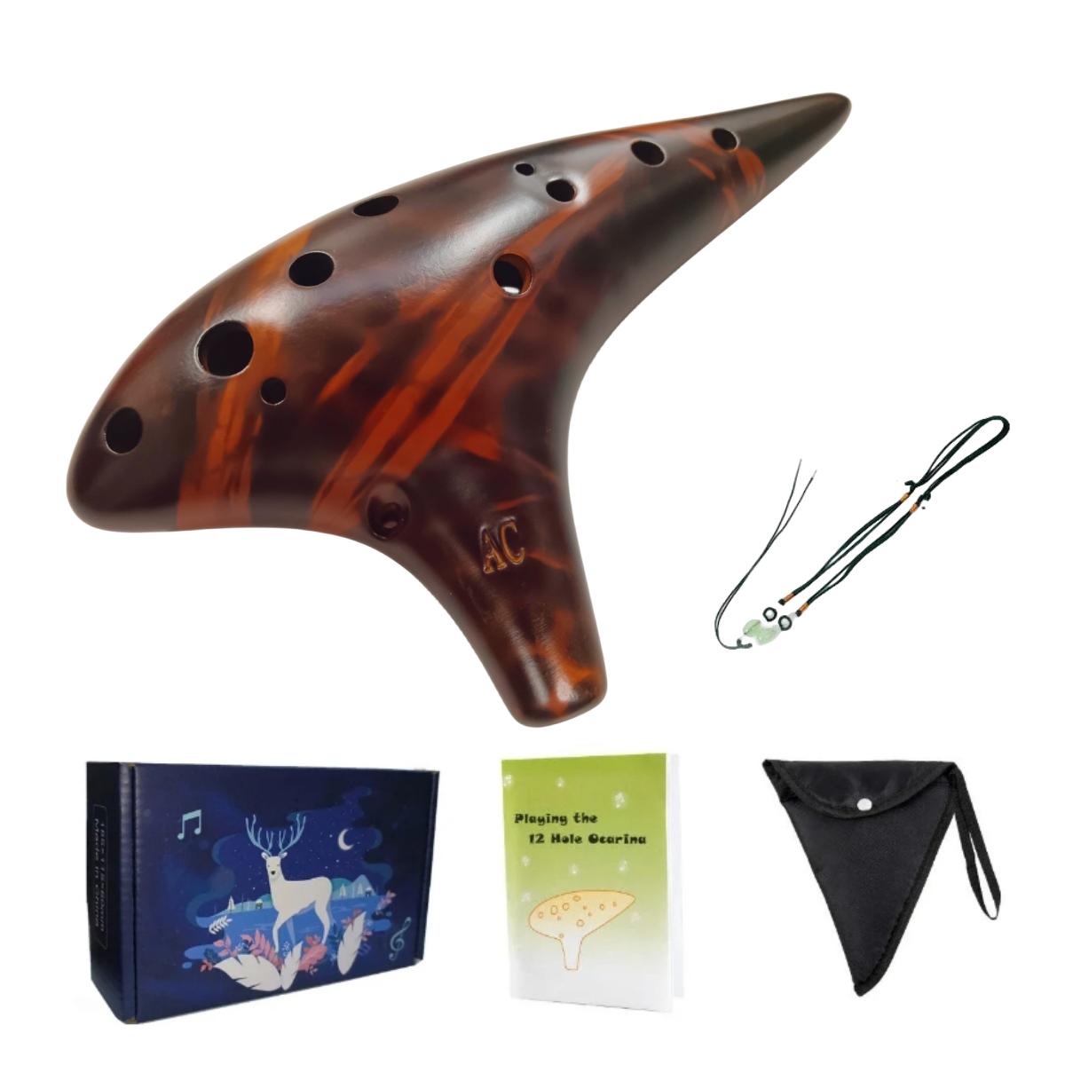 Miwayer Ocarina12 Tones Alto C High Quality Ocarina Classic Flute Musical Instrument Good Gift for Beginners Chinese Tao жёлтый