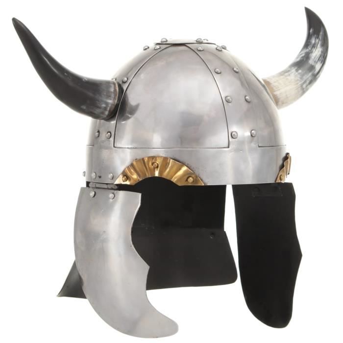 VidaXL Casque de viking pour GN Argenté Acier