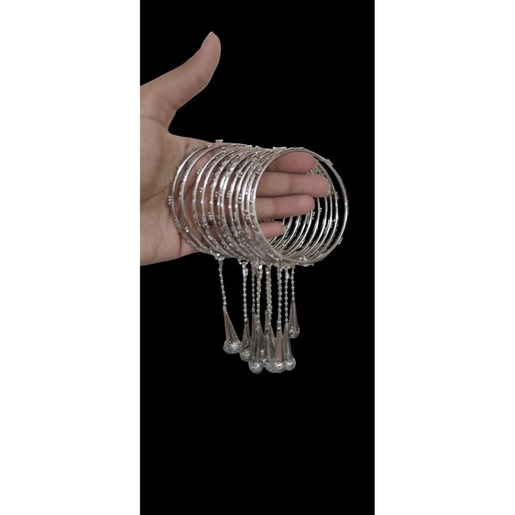 @ Silver Oxidised Latkan Bangles for Women & Girls set of 12 size 2.8 UKS44 50%off