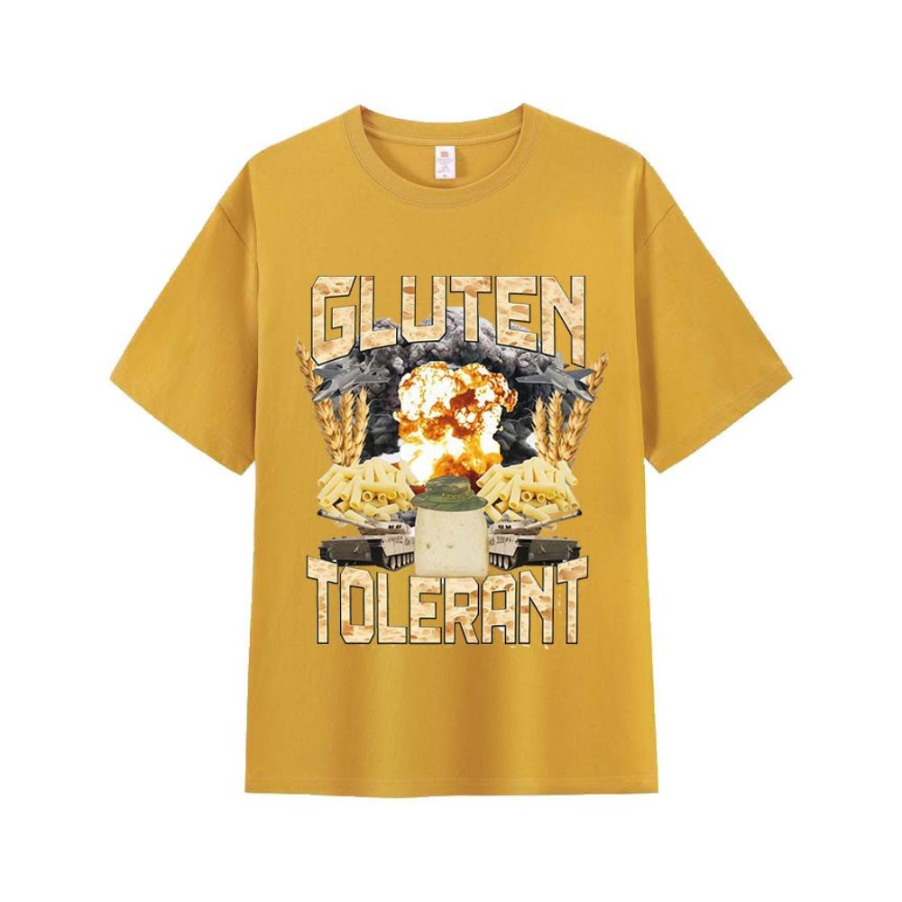 Maglietta Divertente per Intolleranti al Glutine Regalo per Intolleranti al Glutine Uomo Donna Vintage Oversize Maglietta Casual Girocollo