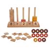 Children Wooden Blocks and Rings Stacking Toys Number Counting Learning Education Toy