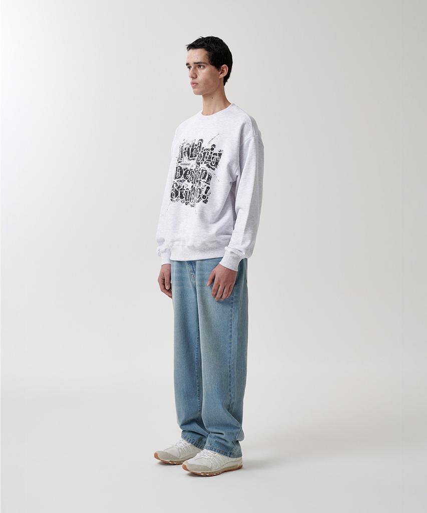 MAHAGRID Splatter Sweatshirt Light Gray(Mg2Fsmm443A)