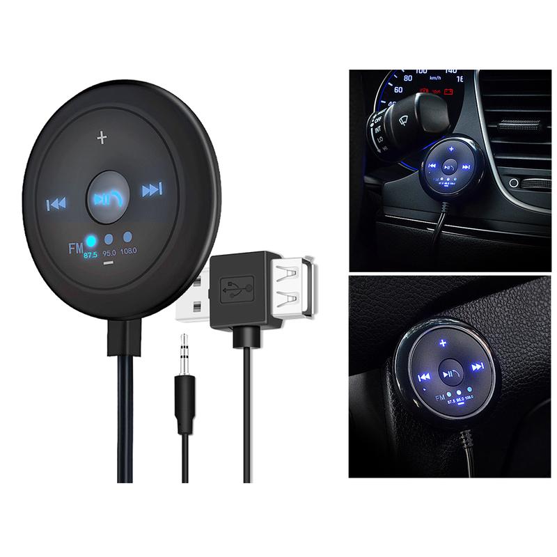 MagiDeal 2 in 1 FM Transmitter Base Bluetooth V5.0+EDR 5x5x1.7 cm for Car TV