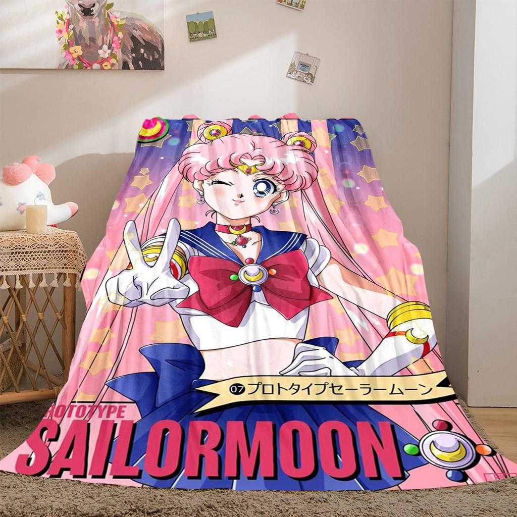 Japanese anime cute cartoon theme Sailor Moon Tsukino Usagi blanket suitable for home beds, sofa covers, office nap, outdoor warm blankets O7