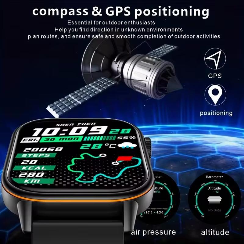 2025 Yeni Ultra GPS Akıllı Saat 5 ATM Su Geçirmez Dahili Çift Bantlı GNSS Pusula BT Çağrı Askeri Spor Akıllı Saat Erkekler Çift Bantlı GNSS