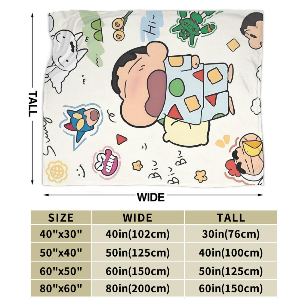 Cartoon Crayon Shin chan Knitted Blanket Fleece  Soft Throw Blankets for Outdoor Travel Bed Rug