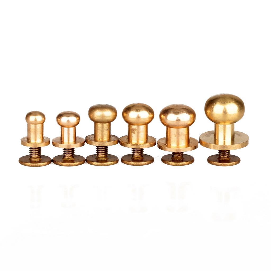 10pcs Decorative Buttons Leather Tools Brass Bag Rivet Screw Sewing Button Studs botones para manualidades 5/6/7/8/9/10mm