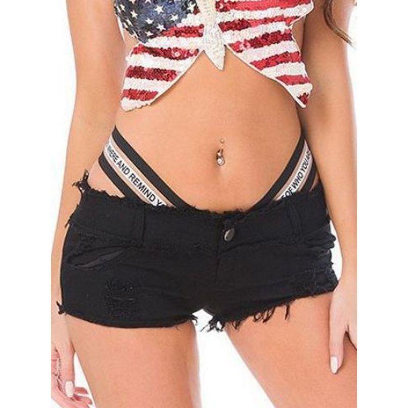 

Новые летние женские джинсовые шорты с низкой талией для ночного клуба, шорты, джинсы S чёрный