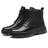 Men's Genuine Leather Boots Fashion Motorcycle Ankle Boot 2025 New High Top Casual Boots for Men Plush Warm Winter Boots for Men