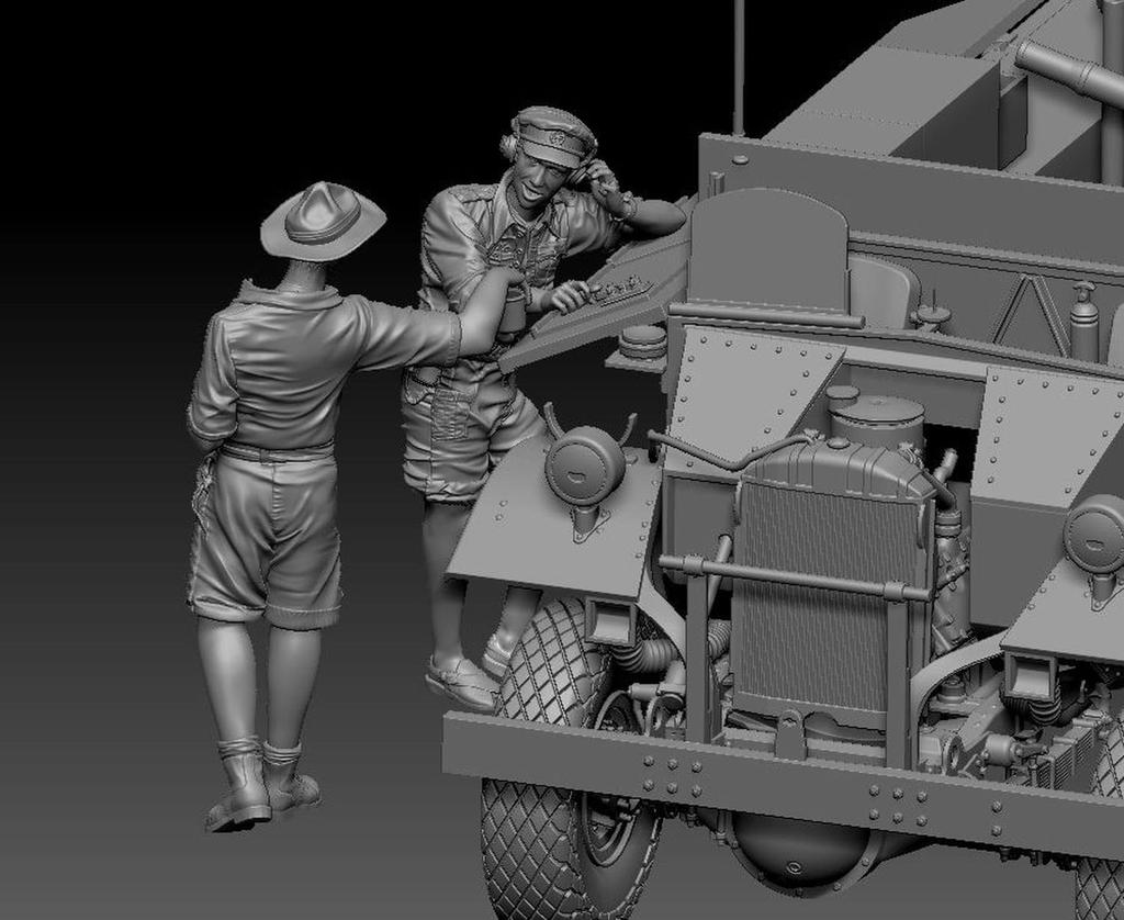 Modelo Thunder Escala 1/35 Caminhão Britânico LRDG Ford F-30 com Rádio e Duas Figuras, Kit de Modelo de Plástico TB35309