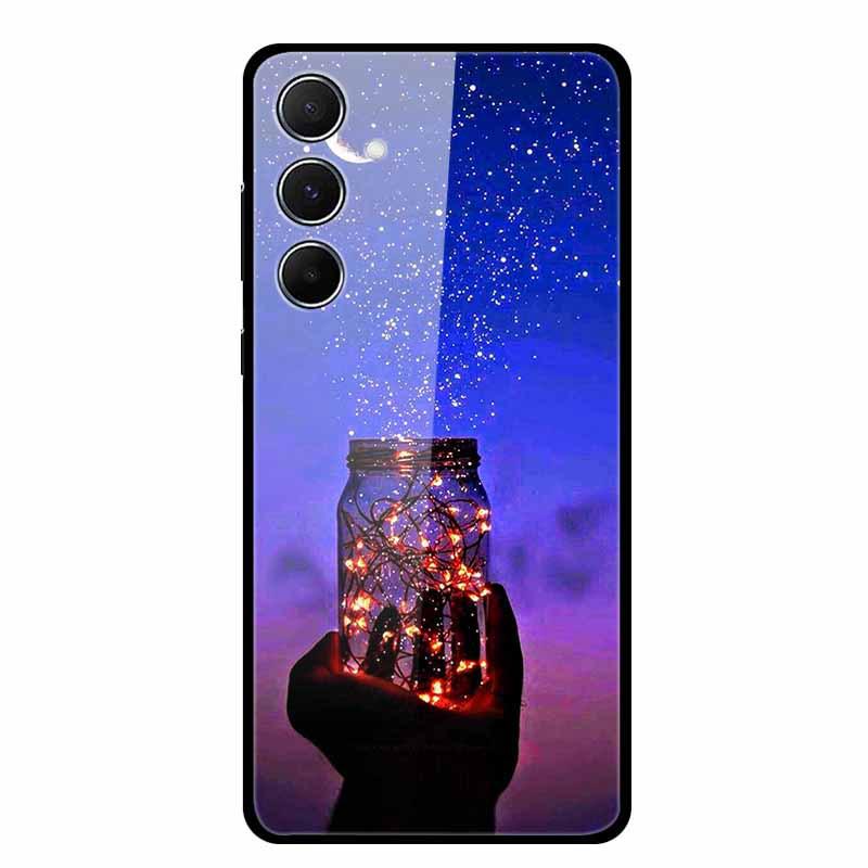Kreative Landschaftsmalerei Gehärtetes Glas Handyhülle für Samsung A55 5G