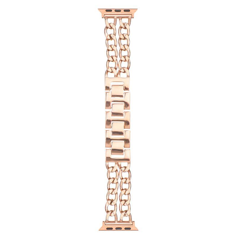

Elegant Stainless Steel Strap for Apple Watch Bands 49 46 45 44 42 41 40 38mm Women Wristband Metal Bracelet for iWatch Correa iwatch 42(S1S2S3)mm рожевий колір золота
