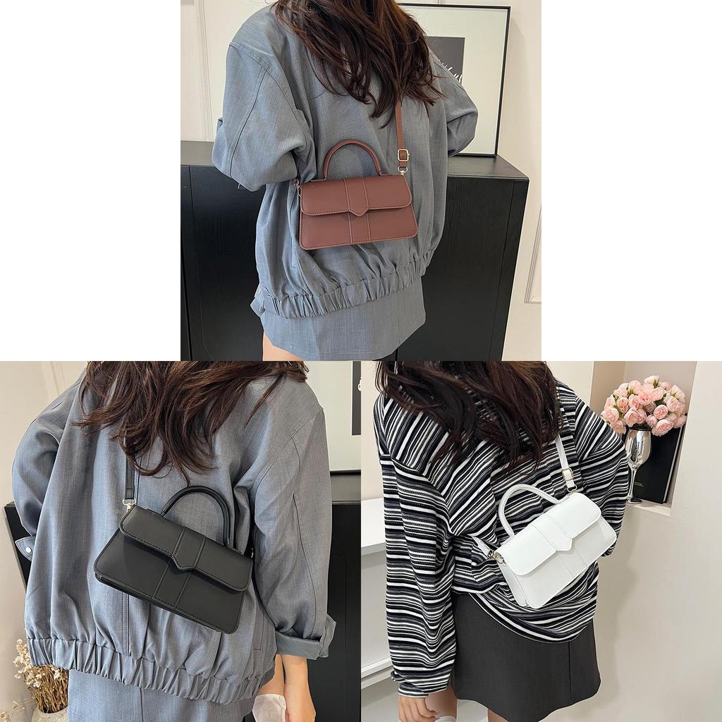 Pu Material Retro Handbag With Top Handle And Shoulder Strap For Daily Use