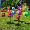 Sparkling Stripe Reflective Garden Pinwheels Rainbow Color Colorful Film Bird Repellents Rotating Ball With Stakes