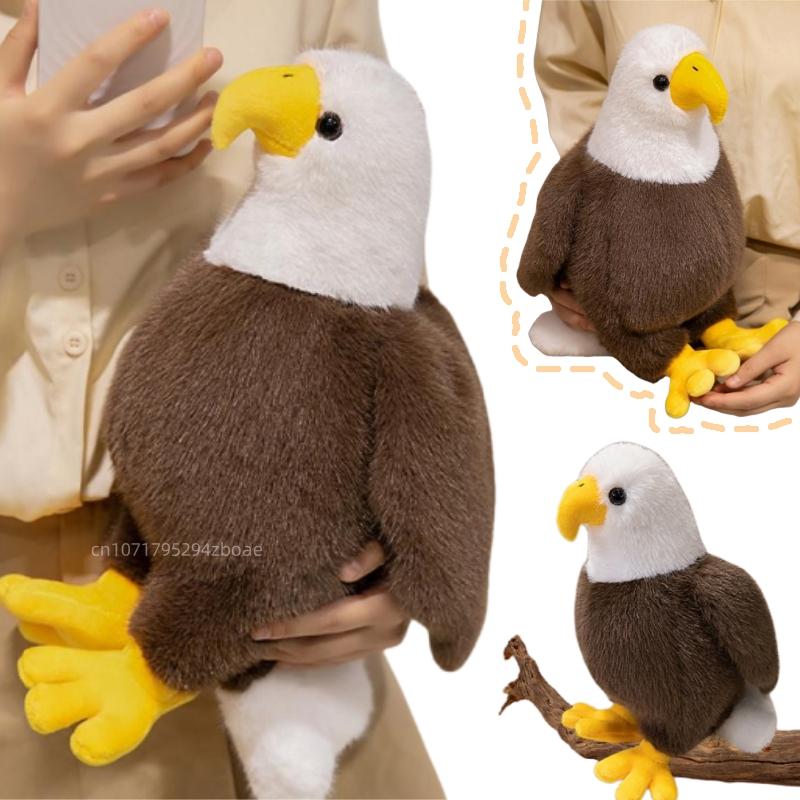 25-60cm Simulation Cute Eagle Plush Doll Pillow Soft Huge Flying Wings Bird Stuffed Animal Home Decoration Gift For Children