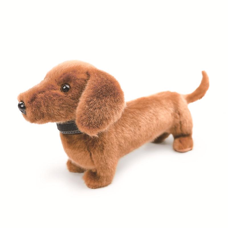 

Плюшева іграшка такса довгошерста з нашийником - Мила лялька цуценя Dachshund