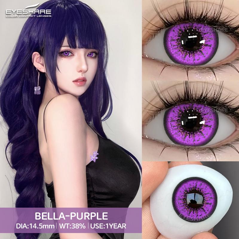 Eyeshare Cosplay Farbige Kontaktlinsen für Augen Halloween Rote Kontaktlinse Anime Rosa Farblinsen Jährliche Lila Pupillenlinse