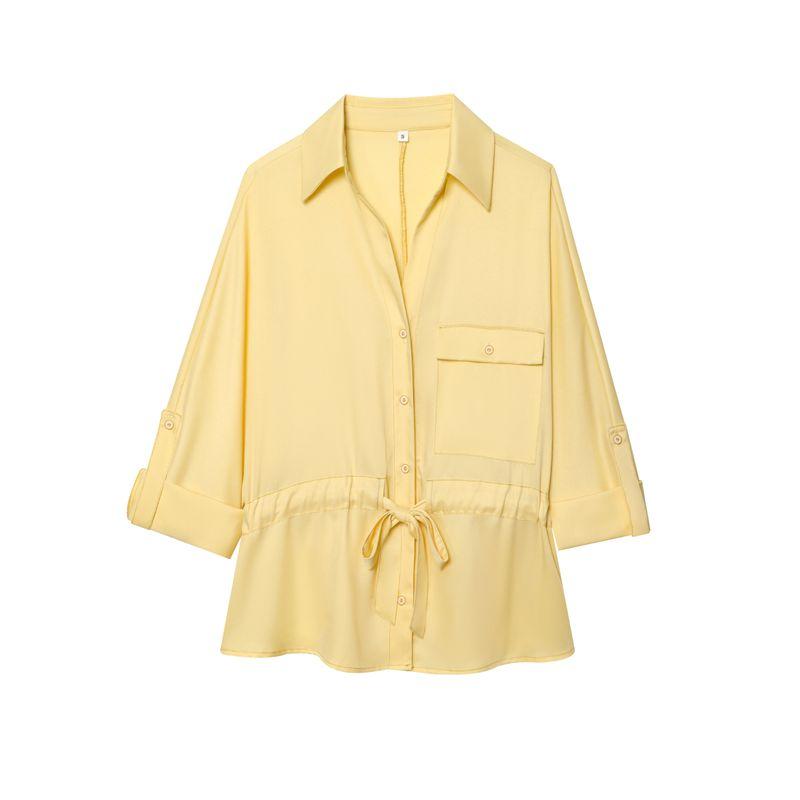 Kaslead New Women clothes Western Style Crepe Lapel Long sleeve Shirts Trousers 3666102 2116572