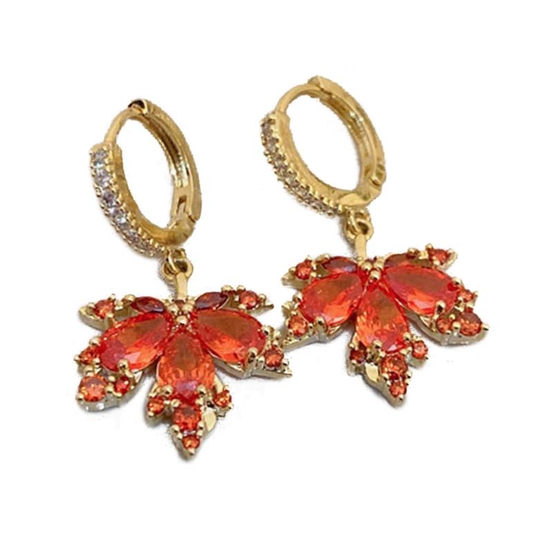

2023 Червоний Кленовий Лист Пусети для Жінок Дівчат Модні Вушні Прикраси Кристалічні Листя Вушні Підвіски Китиці Вушні Прикраси