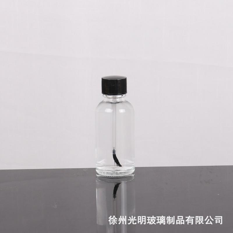 10Pcs 5-100ml Glass Nail Polish Bottle with Brush, Refillable Essential Oil Container, Empty Cosmetic Sample Pot