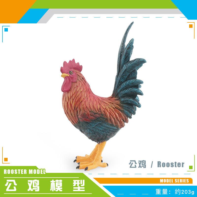 Simulation Farm Poultry Animal Rooster Model Rooster Plastic Solid Static Tabletop Ornament Toy