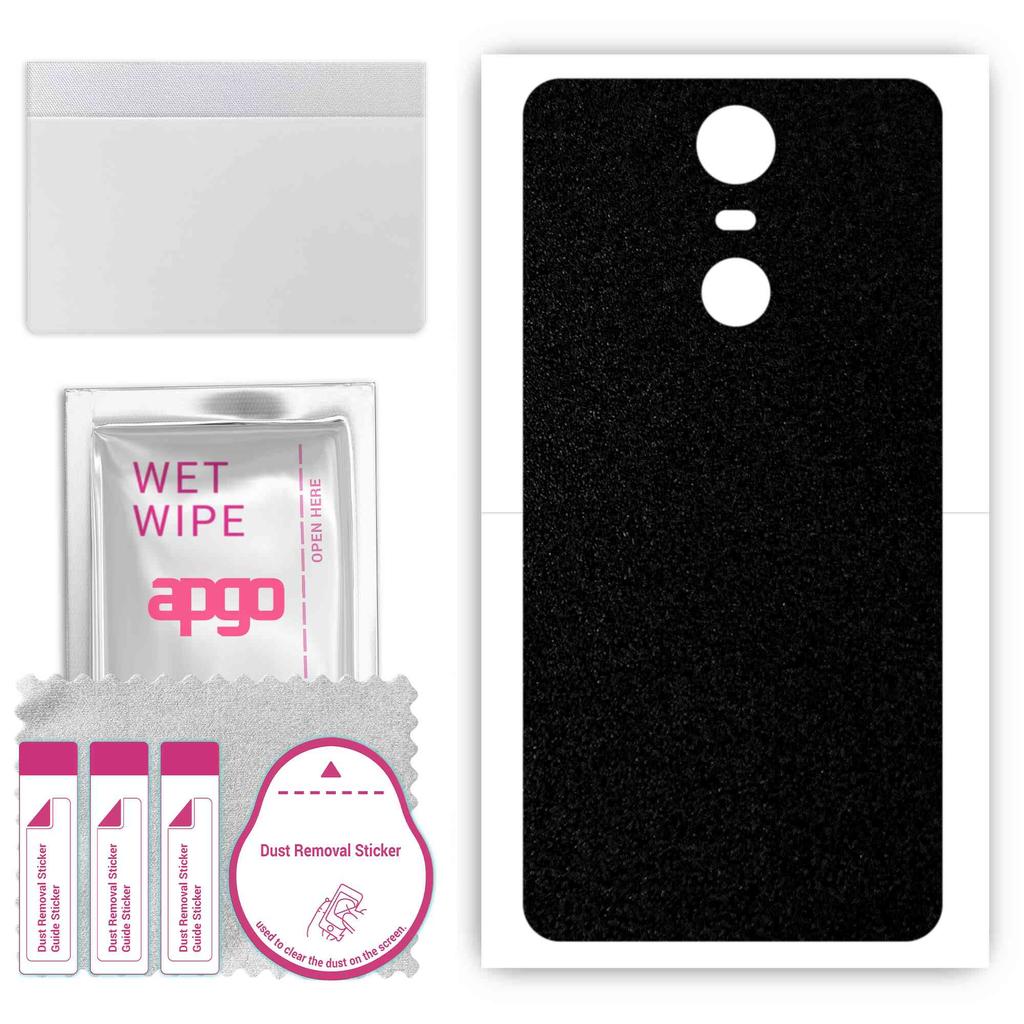 apgo Ochranná nálepka na zadní stranu kompatibilní s Lenovo K6 Note, Obalová fólie, Fólie, Vinyl - Vzor Matná černá