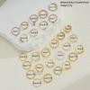 28pcs/set Gold Ring Set Simple  Heart Wave Rings for Women Accessories Jewelry