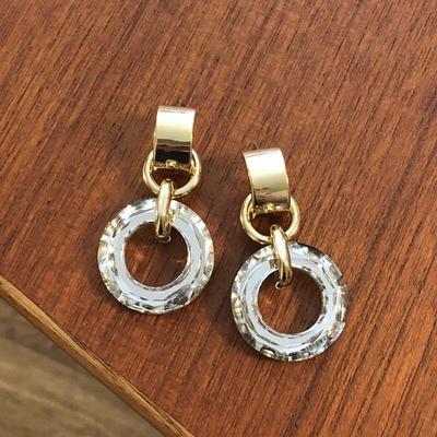 Vintage Temperament, Exquisite and Versatile Earrings Geometric Metal Transparent Colorful Ring Earrings Personalized and Exaggerated Design Earrings