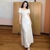 Plus-Size Women's Clothing for Fat Girls, French-Style Gentle Embroidered Square-Neck Slimming Dress, 2026 Summer Fashion Dress That Covers the Body