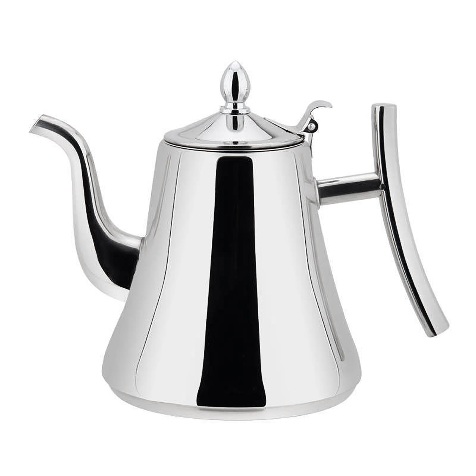 Konnwei 1.2L Stainless Steel Teapot With Filter Screen Thickened Coffee Pot Hotel Restaurant Cold Kettle