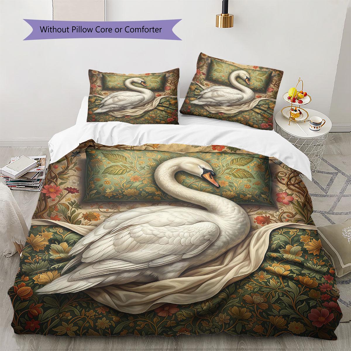 

Sleeping birds Pattern Bedding Quilt Set Quilt Cover Pillowcase Home Decoration Birthday Gift (1 * duvet cover + 2 * pillowcase, without core) 135x200cm