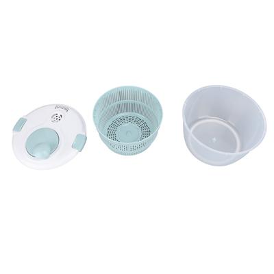 Salatschleuder PP 5L Multifunktionaler Salat-Spinner Gemüsetrockner Obstwascher mit Deckel Abgießschüssel Sieb für Zuhause