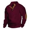 Men S Vintage Stand Collar Loose Jacquard Casual Sweatshirt For Autumn Winter