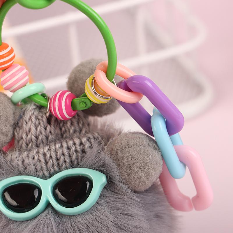 Coal Ball Colorful Bag Pendant Plush Keychain Imitation Plush Pendant Hair Pendant