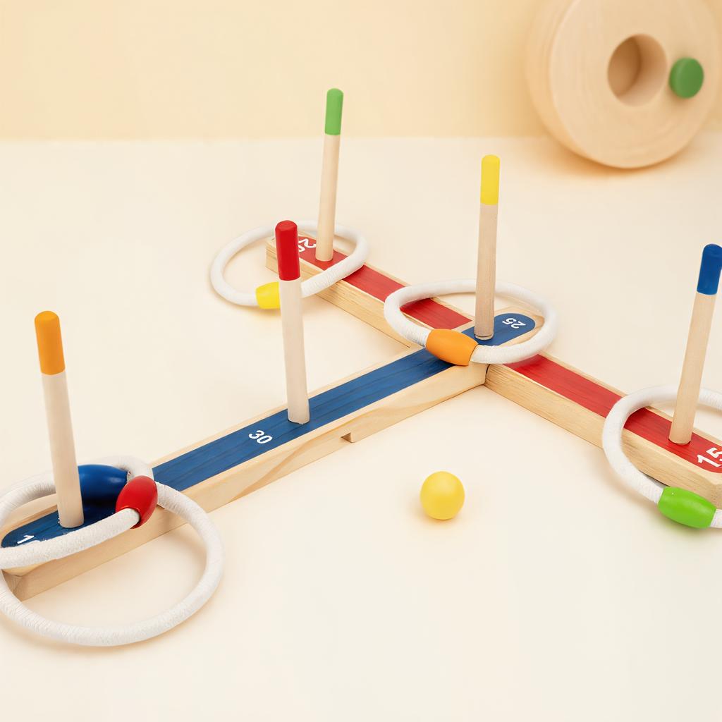 2026 Neue Montessori Lernpuzzle-Spiele Ring-Zuordnung Farbringe-Wurf Genießen der Partyzeit Spielzeug für Kinder Jungen Mädchen
